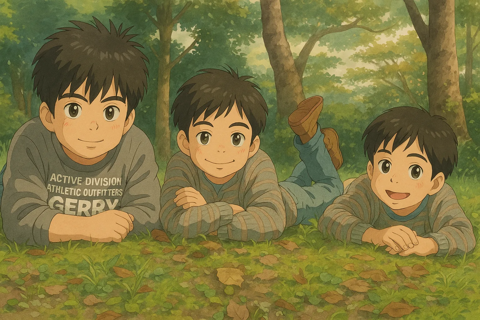 Danish, Harris and Mustafa together – Ghibli-style
